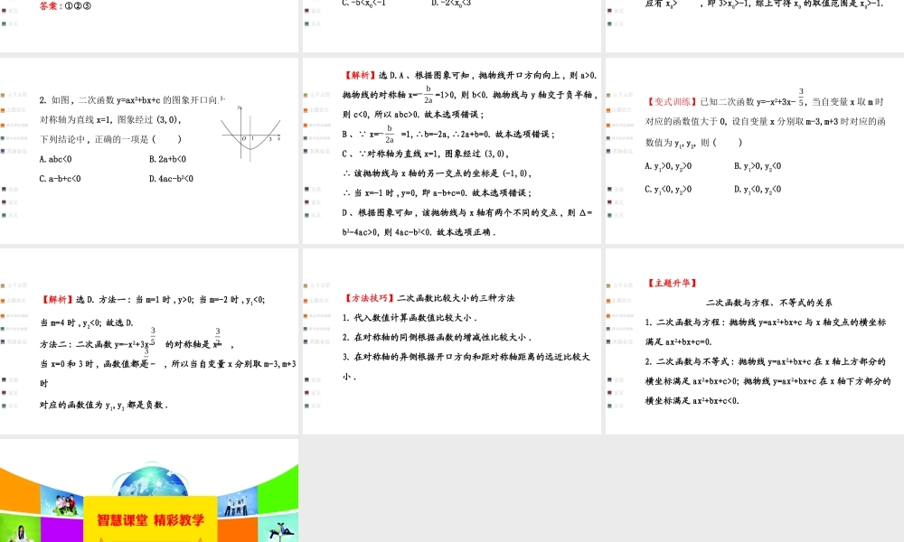 二次函数与方程-不等式