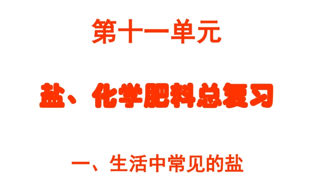 中考化学盐、化学肥料总复习课件