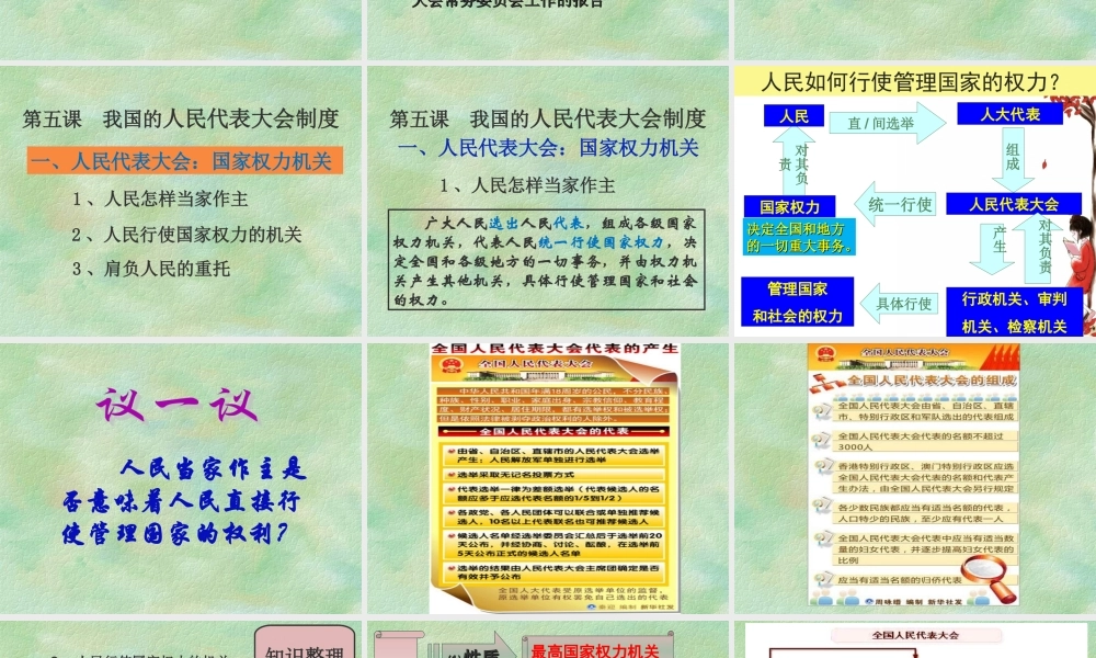 必修2第五课_人民代表大会：国家权力机关