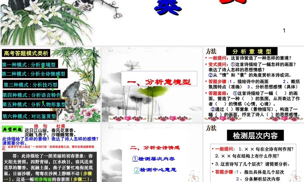 高考语文诗歌鉴赏答题技巧专题正式