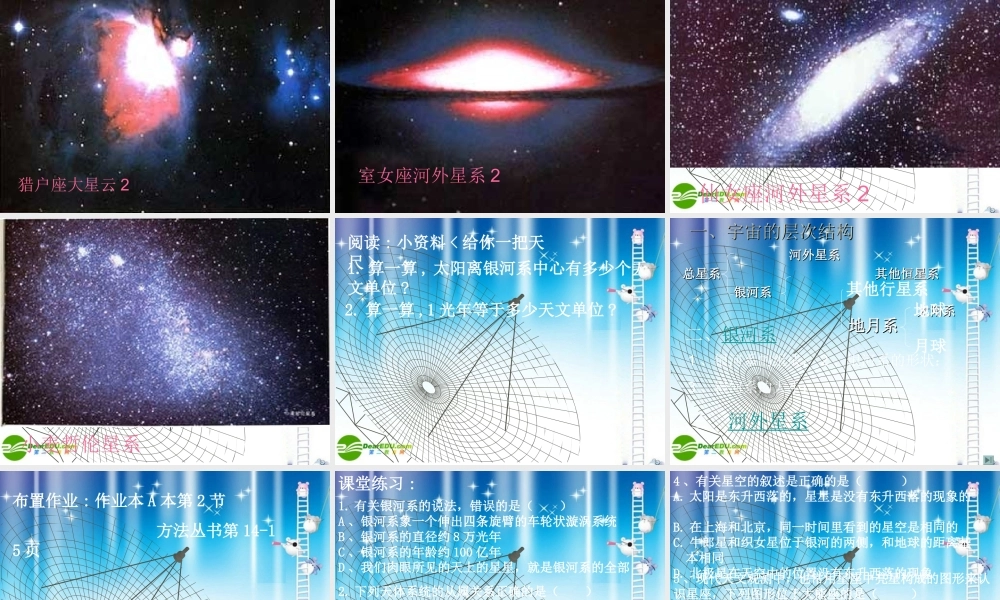 七年级科学上册 第一章第2节银河系 华师大版 课件