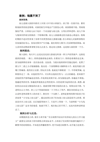 案例：瑞晨不哭了文档