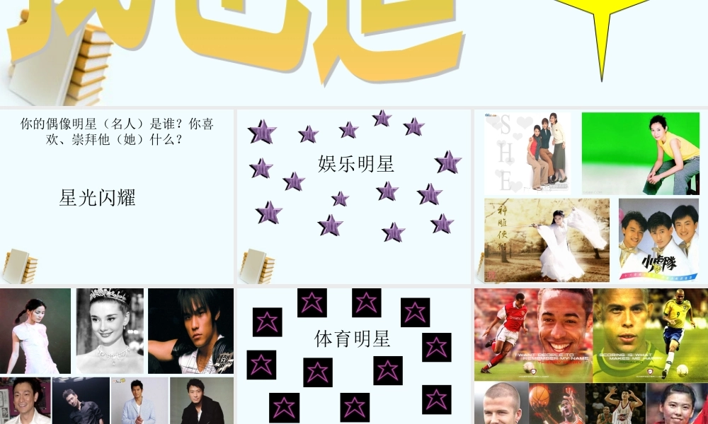 七年级语文上册 综合性学习(我也追 星 )课件2 鲁教版 课件