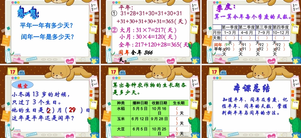 （苏教版）三年级数学下册课件平年、闰年2