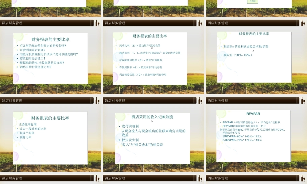 【酒店精品】经济型酒店店财务管理