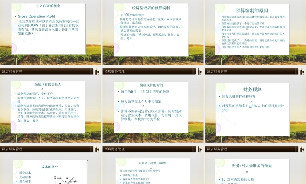 【酒店精品】经济型酒店店财务管理