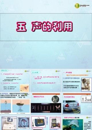 八年级物理上册 1.5 声的利用课件 新人教版 课件