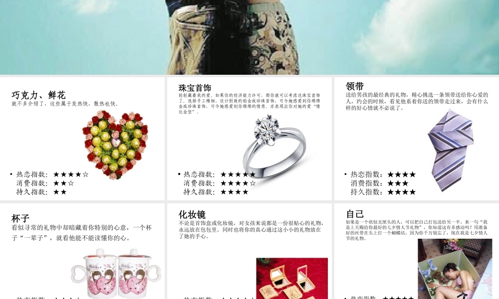 七夕情人：你送什么礼物给你最爱的人？-PPT