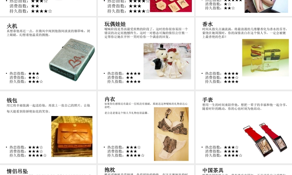 七夕情人：你送什么礼物给你最爱的人？-PPT