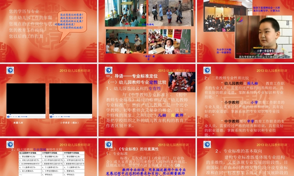 幼儿园教师专业化专题郑传芹