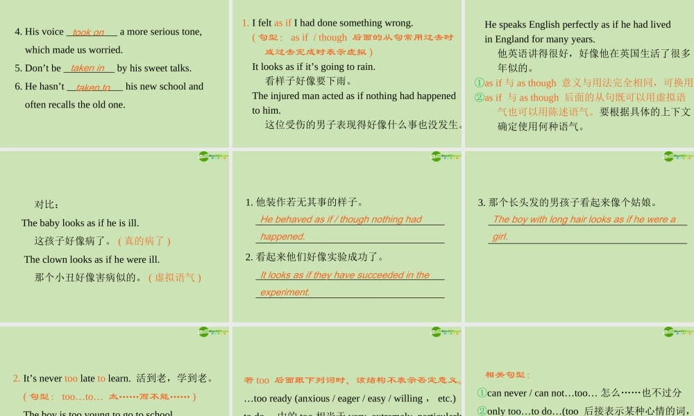 广东省高三英语第一轮总复习 Module5 Unit15 earning(2)课件 北师大版 新课标 课件