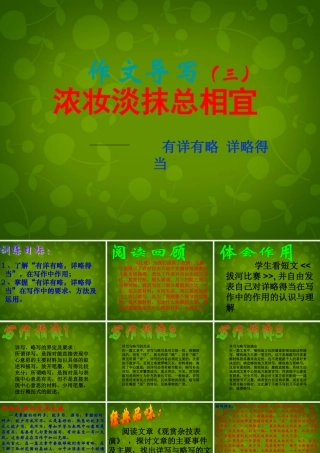 八年级语文上册 第二单元 写作 有详有略，详略得当课件3 苏教版 课件