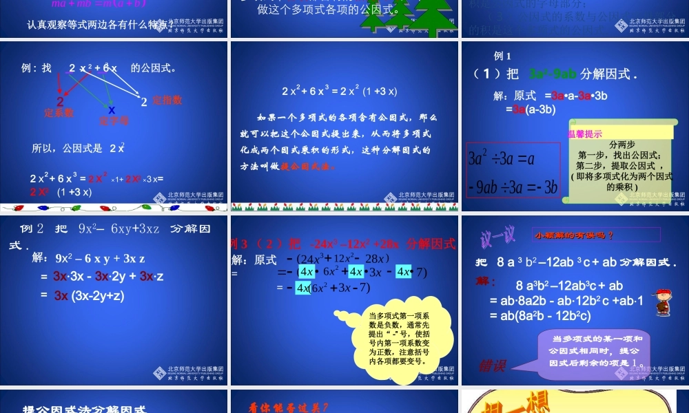 提公因式法课件