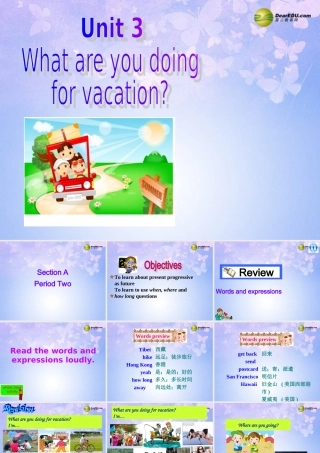八年级英语上册(Unit 3 What are you doing for vacation Section A2) 人教新目标版 课件