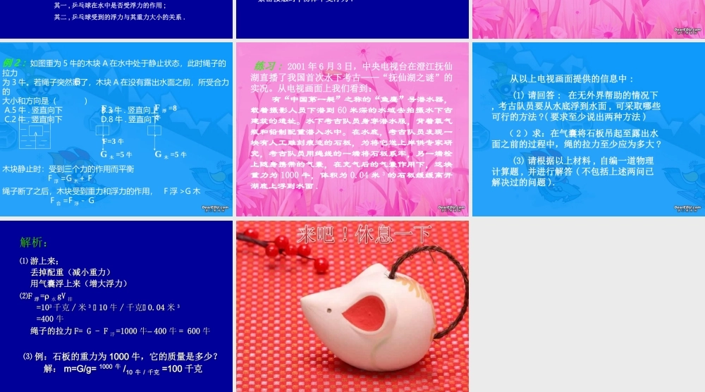 初三物理复习课件 浮力复习 课件