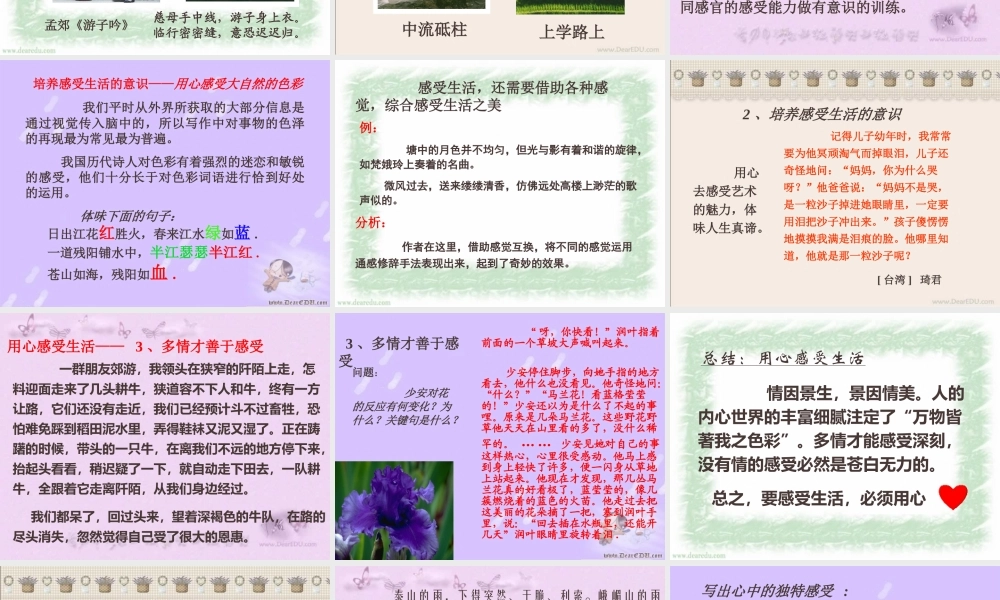 人教版高一语文用心感受生活教学课件