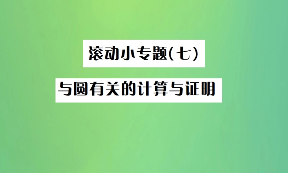 中考数学复习 第六单元 圆 滚动小专题(七)课件