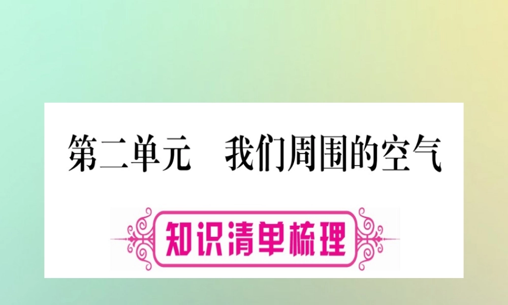 中考化学准点备考复习 第一部分 教材系统复习 第2讲 我们周围的空气课件 新人教版 课件