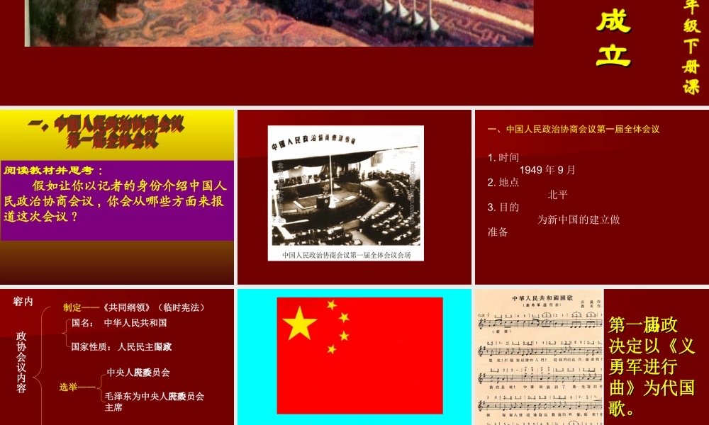第1课中华人民共和国成立课件1