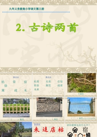 二年级下册语文第2课古诗两首