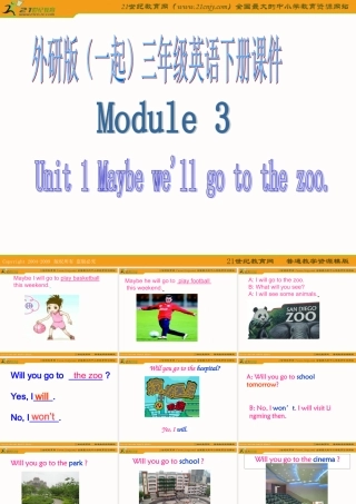 外研版（一起）三年级英语下册课件Module3Unit1(1)