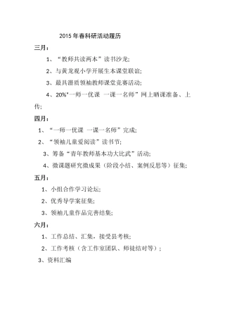 2015年春科研活动履历