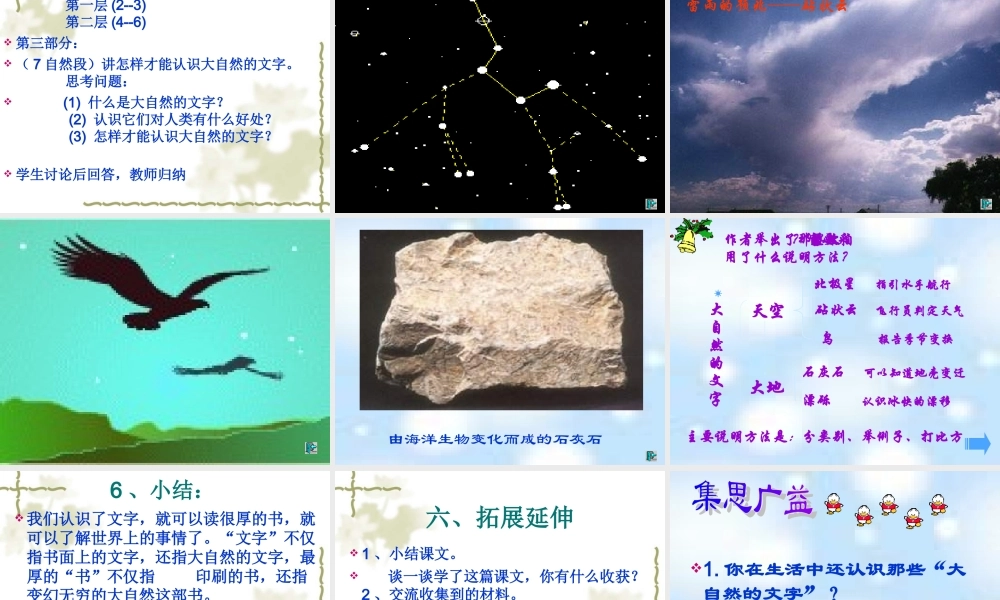 大自然的文字说课