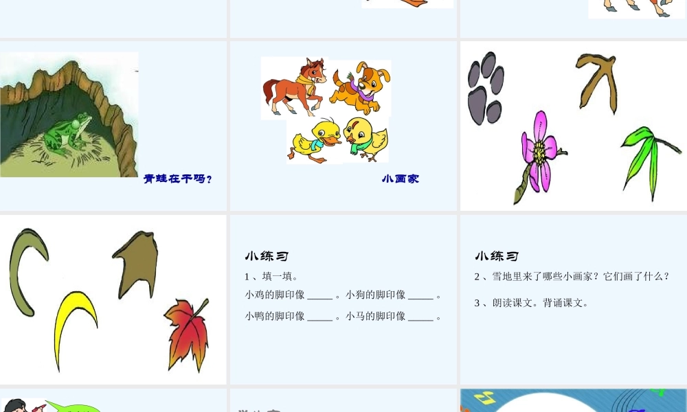 (部编)人教2011课标版一年级上册雪地里的小画家教学课件