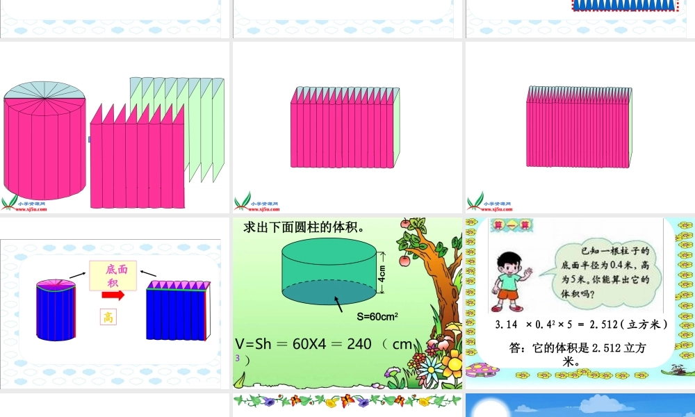 北师大版数学六年级下册《圆柱的体积》PPT课件[1]