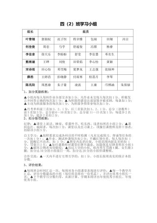 四（2）班学习小组