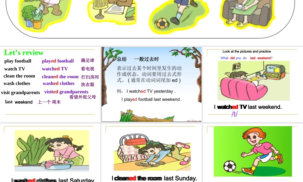 PEP人教版小学六年级英语(下册)第三单元《Last+weekend》PPT