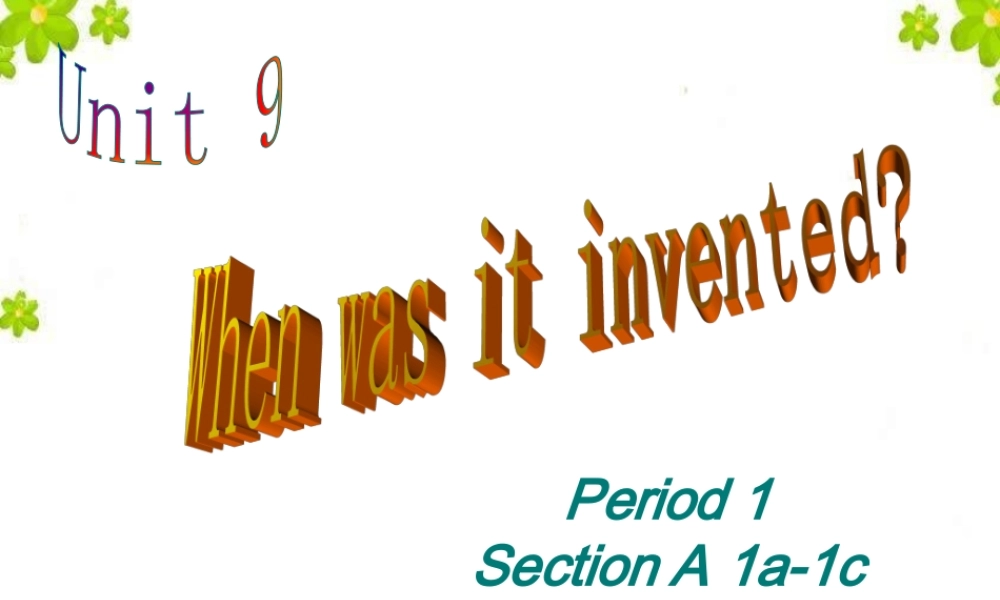 人教版九年级Unit6SectionA1a-1c课件
