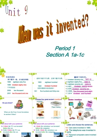 人教版九年级Unit6SectionA1a-1c课件