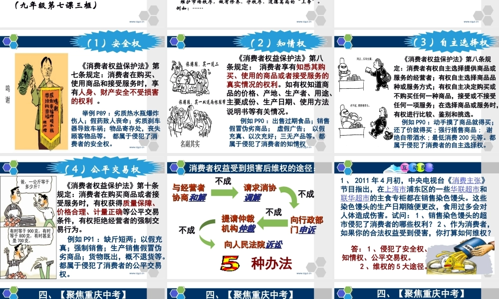 消费者的权益复习课件