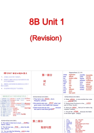 牛津版初中英语八年级下Unit1复习课件