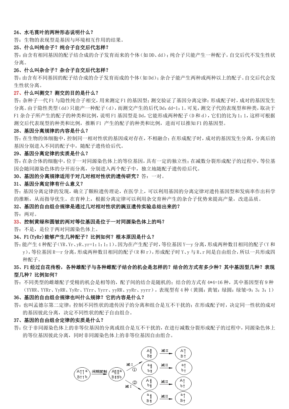 生物(必修二)复习基础知识自检题_第2页