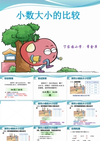 人教版四年级数学下册《小数的大小比较》课件