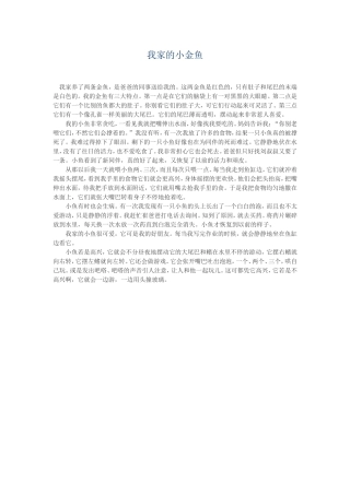 我家的小金鱼