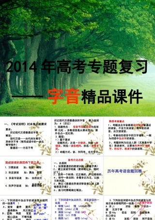 2014年高考专题复习——字音精品课件