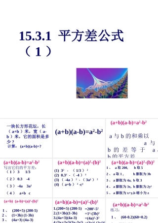 15.3.1平方差公式(1)