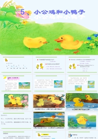 (部编)人教语文2011课标版一年级下册5、小公鸡和小鸭子ppt