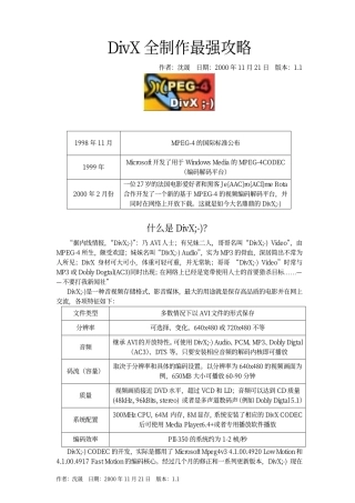 DIVX全中文制作最强攻略