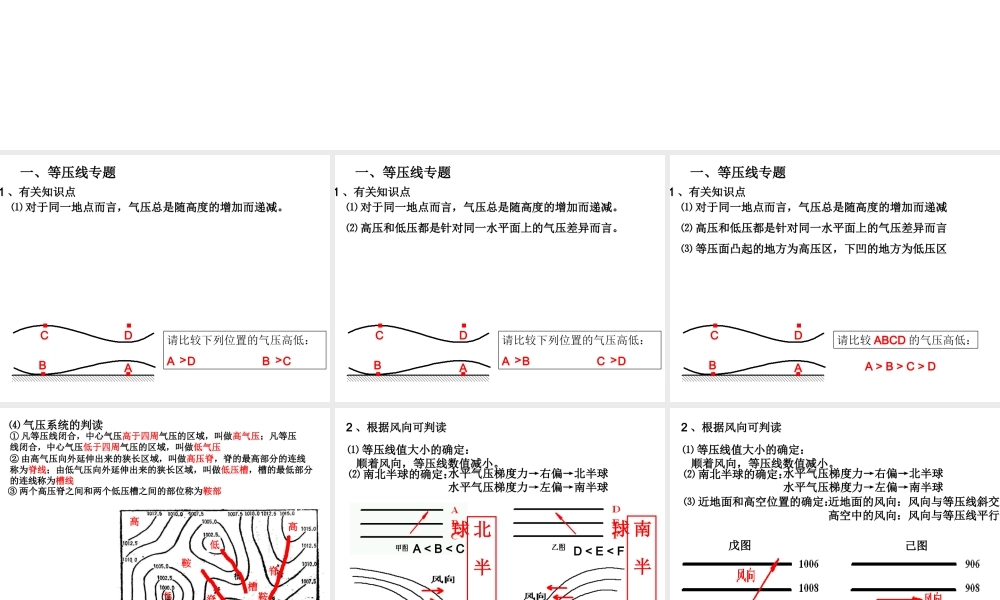 g地理等值线判读