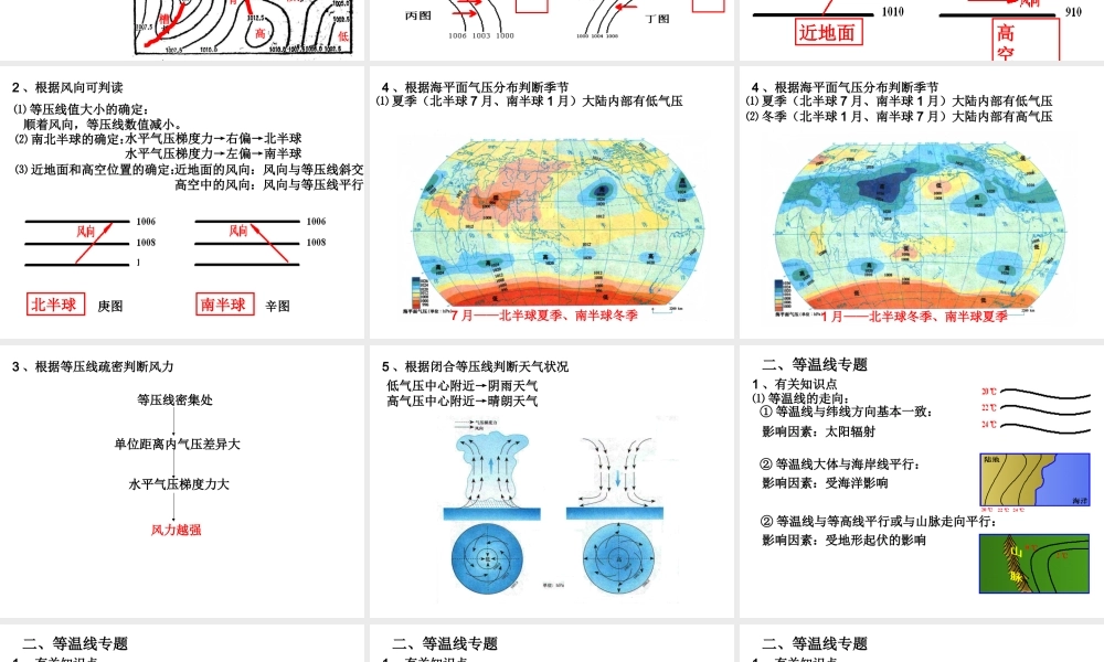 g地理等值线判读