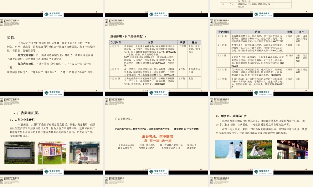 2010年上街建业森林半岛住宅项目4、5月份推广策划方案