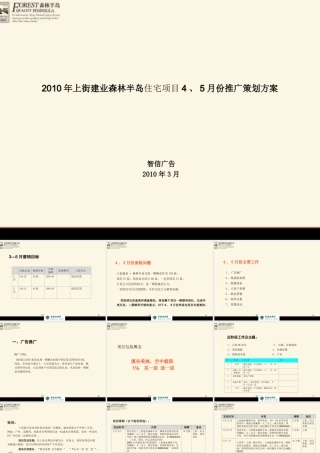 2010年上街建业森林半岛住宅项目4、5月份推广策划方案