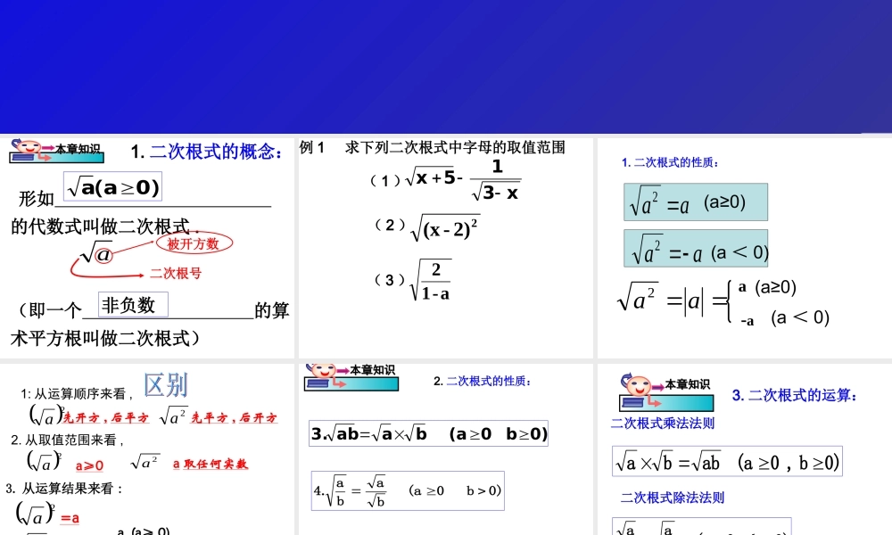 九年级总复习-二次根式