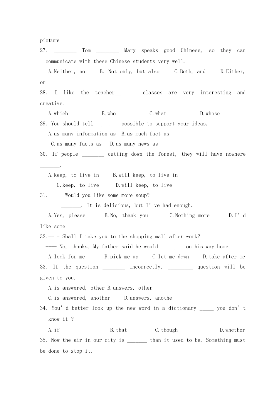 (淄博第十五中学)2011年学业水平考试(英语)试题11_第3页