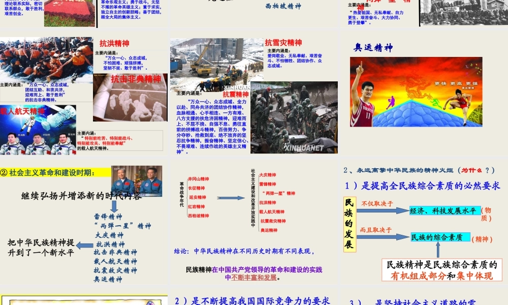 政治：372《弘扬中华民族精神》课件8(人教版必修3)
