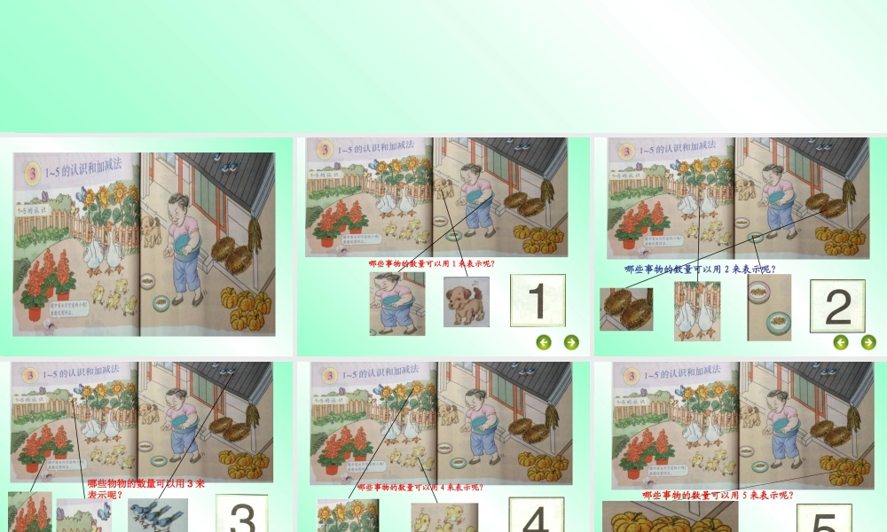 小学数学人教2011课标版一年级1～5的认识